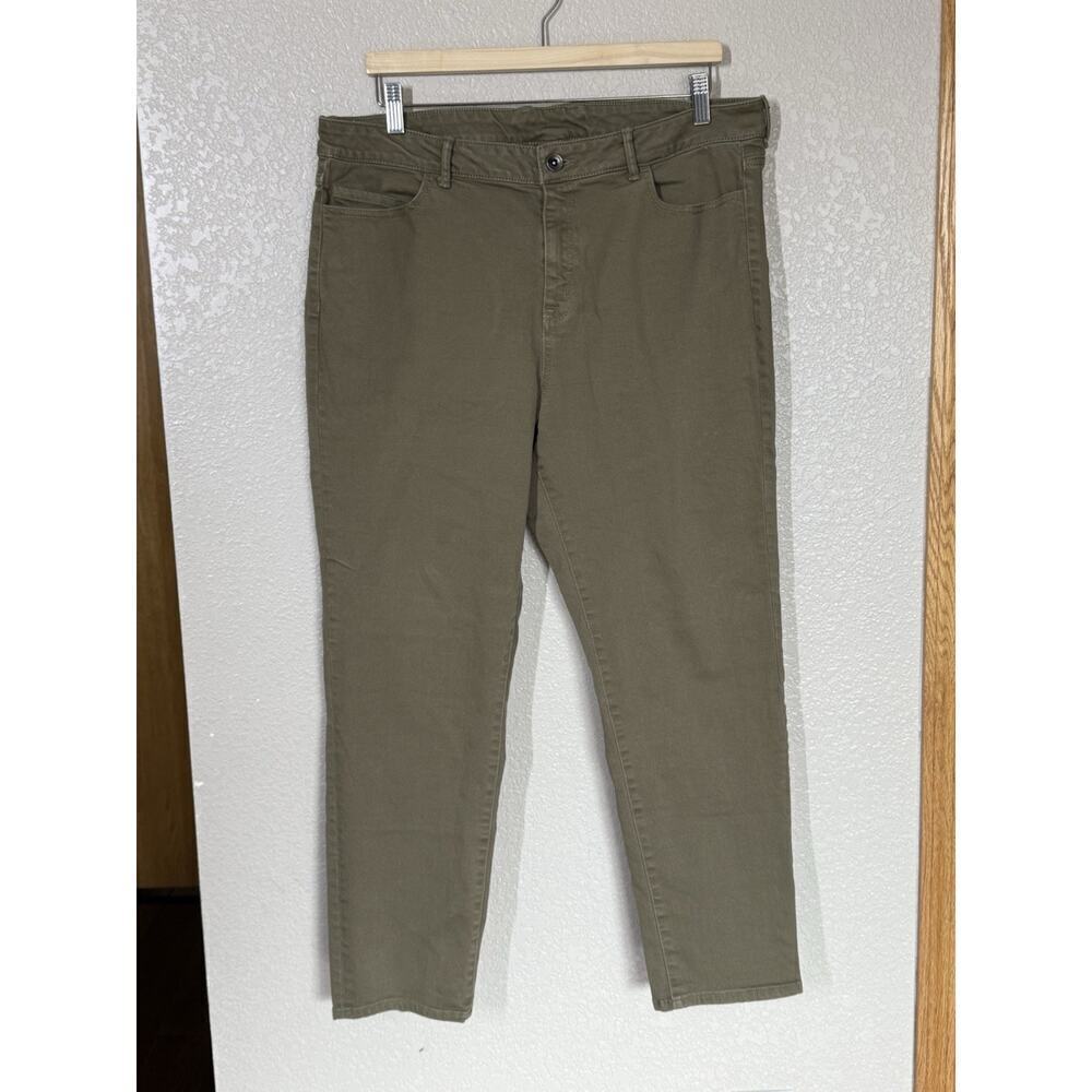 Mountain Hardware Womens Twill Ankle Pants Size 14 Olive Straight Leg Jean